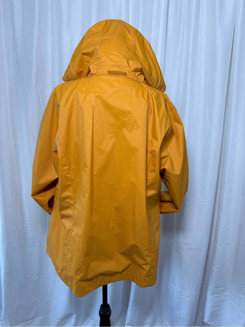 Swiss Tech Women's Plus 1X Mustard Yellow Packable Hood Rain Jacket Lightweight - Picture 3 of 12